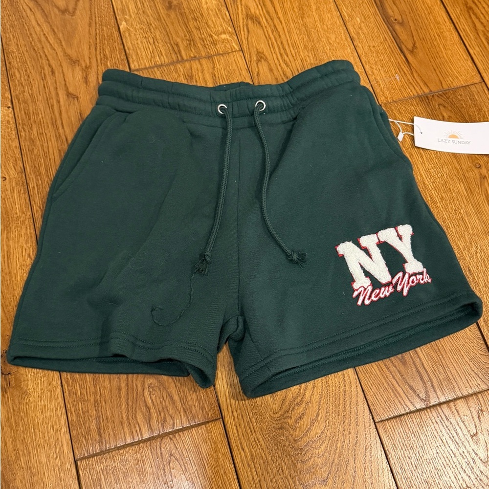 New York Women's Green Sweat Shorts